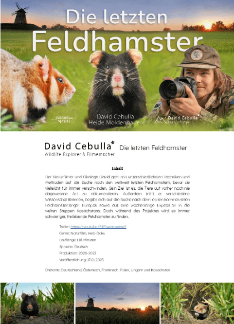 Filmmappe Die letzten Feldhamster